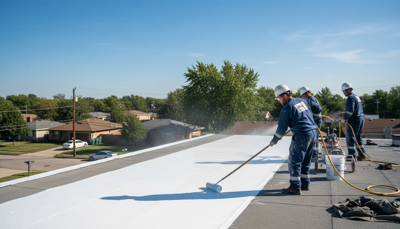Commercial roof coating in Downsville, LA near me